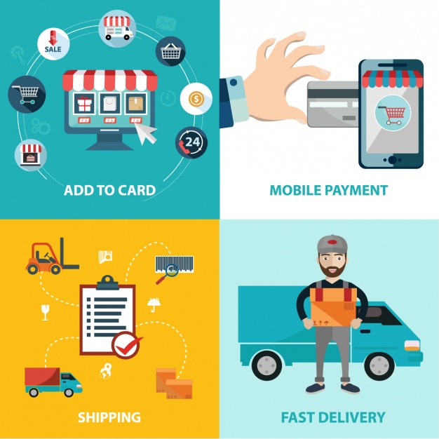 626x626 Online Shopping Designs Vector Free Download