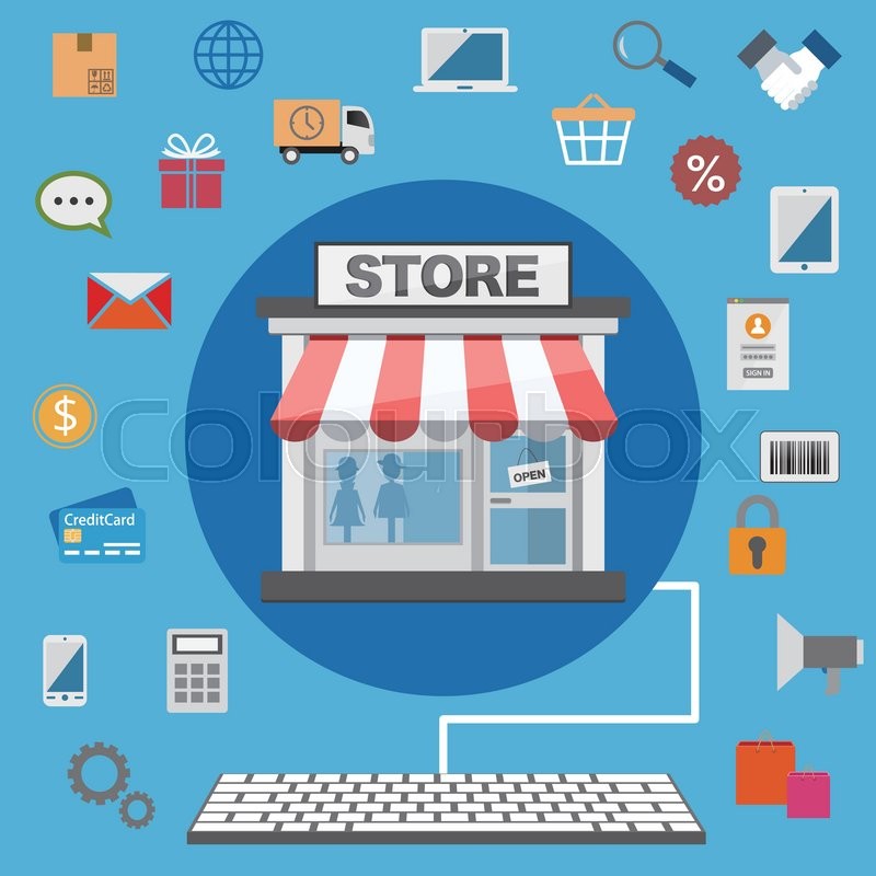 800x800 Flat Design Online Shop Stock Vector Colourbox