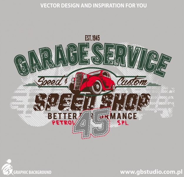626x605 Vintage T Shirt Design By Garage Service Download Free