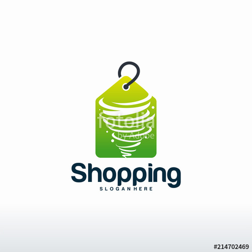 500x500 Shopping Logo Designs Concept Vector, Twist Sale Logo Template