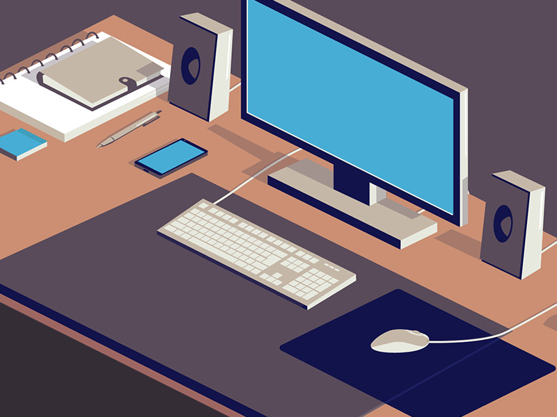 800x600 Isometric Vector Desk By Maren Steinlen