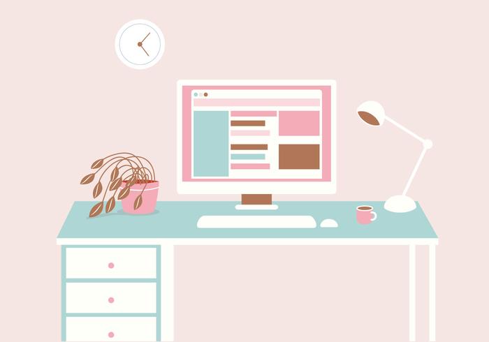 700x490 Vector Desk Illustration