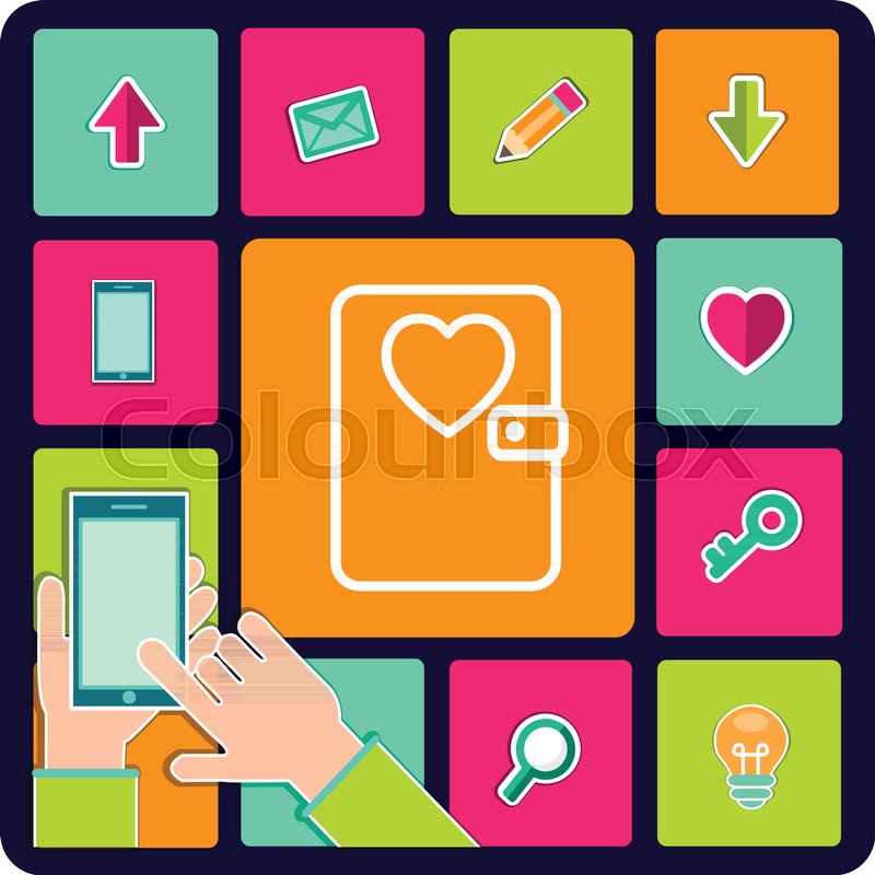 800x800 Vector Diary Cover Or Notebook With Heart. Stock Vector Colourbox