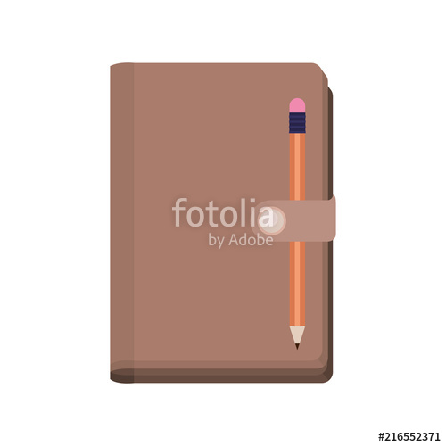 500x500 Diary Closed With Pencil Vector Illustration Design Stock Image
