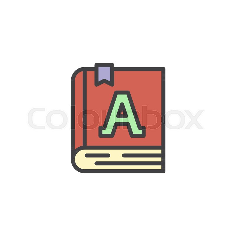 800x800 Dictionary Book Filled Outline Icon, Line Vector Sign, Linear