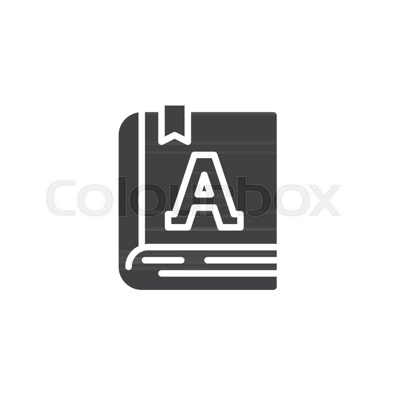 800x800 Dictionary Book Vector Icon. Filled Flat Sign For Mobile Concept