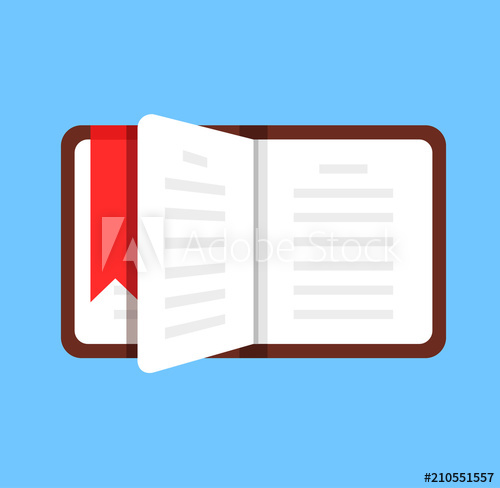 500x488 Open Book Dictionary Diary Front View. Education Wisdom Literature