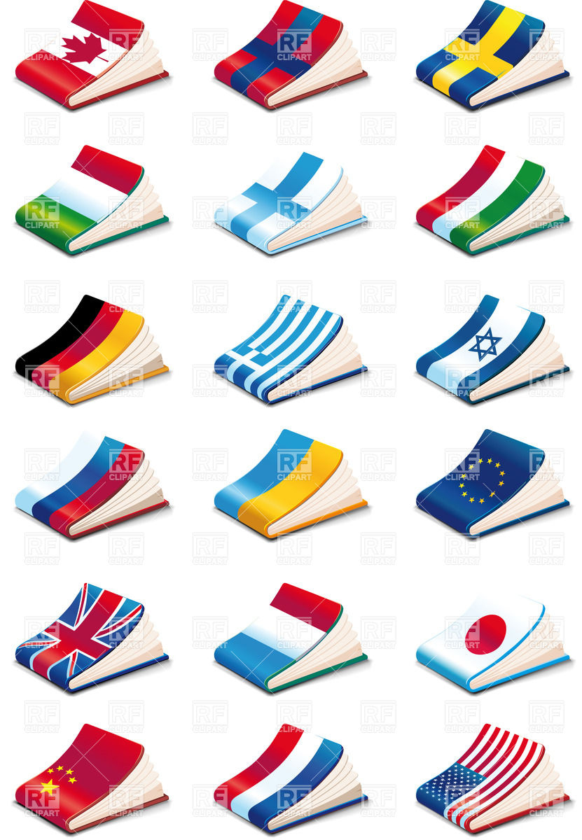 831x1200 Set Of International Dictionary Icons Vector Image Vector