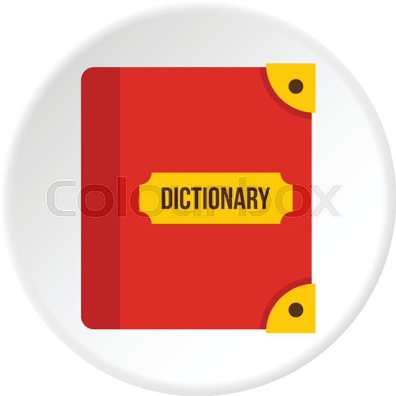 800x800 Book Dictionary Icon In Flat Circle Isolated Vector Illustration