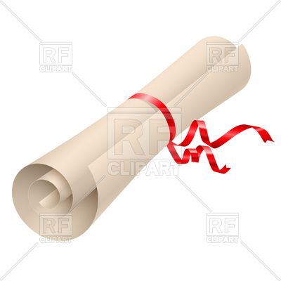 400x400 Diploma Scroll With Ribbon Vector Image Vector Artwork Of