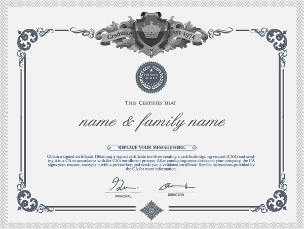 600x451 Gray Style Certificate And Diploma Template Vector Free Vector In
