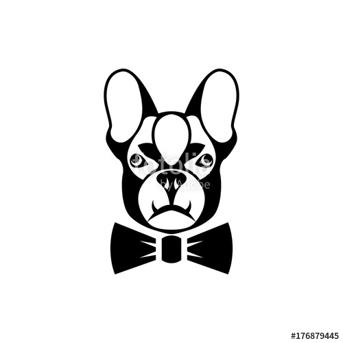 500x500 Vector Dog Head, Face For Retro Hipster Logos, Emblems, Badges
