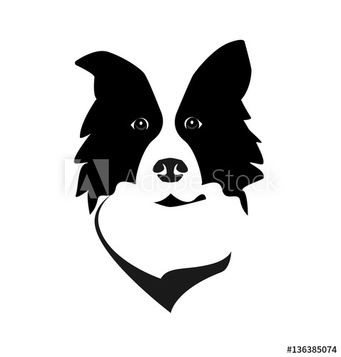 478x500 Border Collie Head Logo Icon Vector. Dog Face Simple Design.