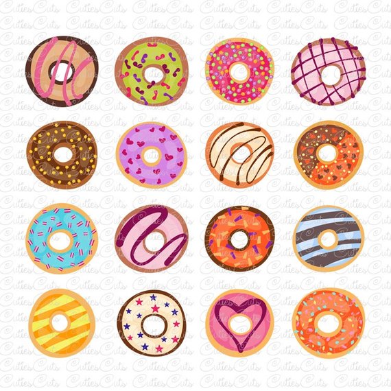 570x570 Donut Svg Sweet Dxf Png Eps Files Vector Donut Clipart Design Etsy