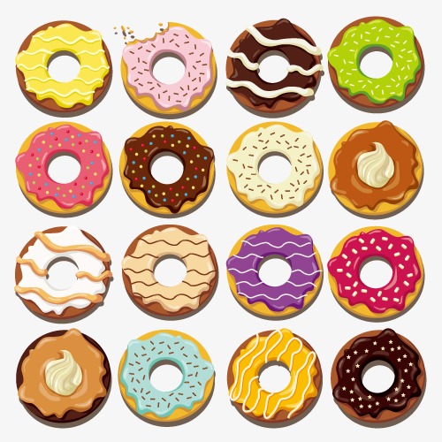 500x500 Vector Donuts, Vector, Hand Painted, Cartoon Png And Vector For
