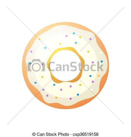 450x470 Vector Donut Icon. Sugar Donut Illustration. Caramel Donut Sign
