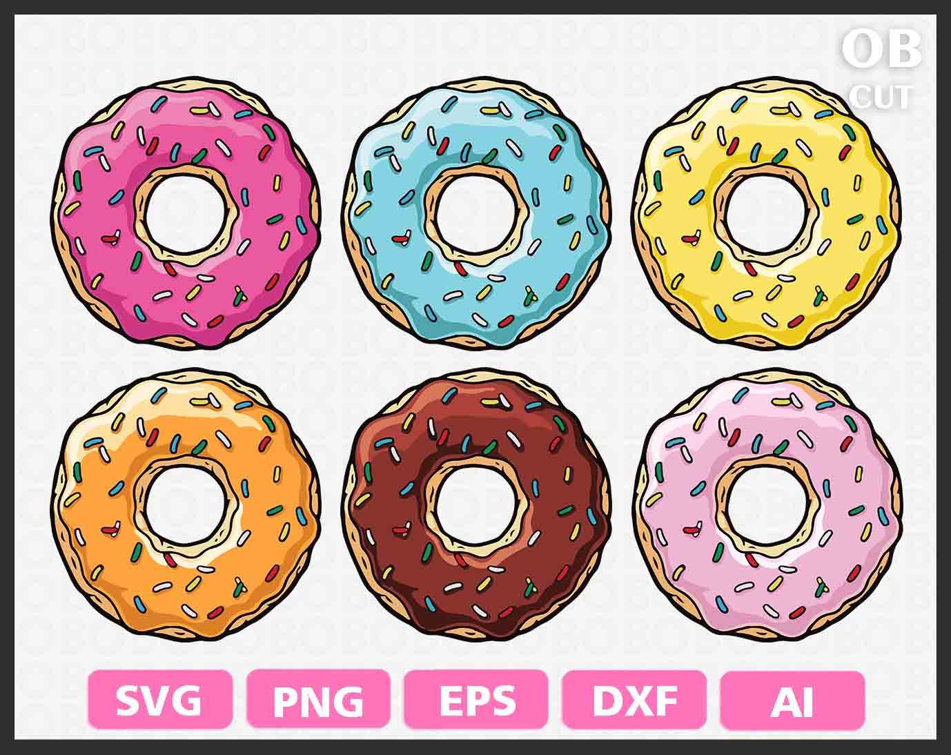 1378x1094 6 Donut Svg Eps Png Ai Dxf Format Download Donut Clipart Etsy