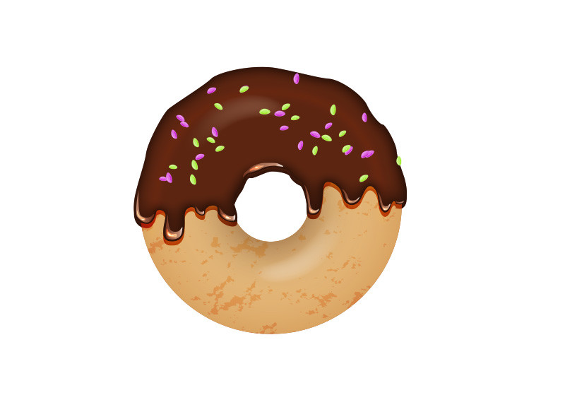 800x566 Chocolate Sprinkles Donut Vector Illustration