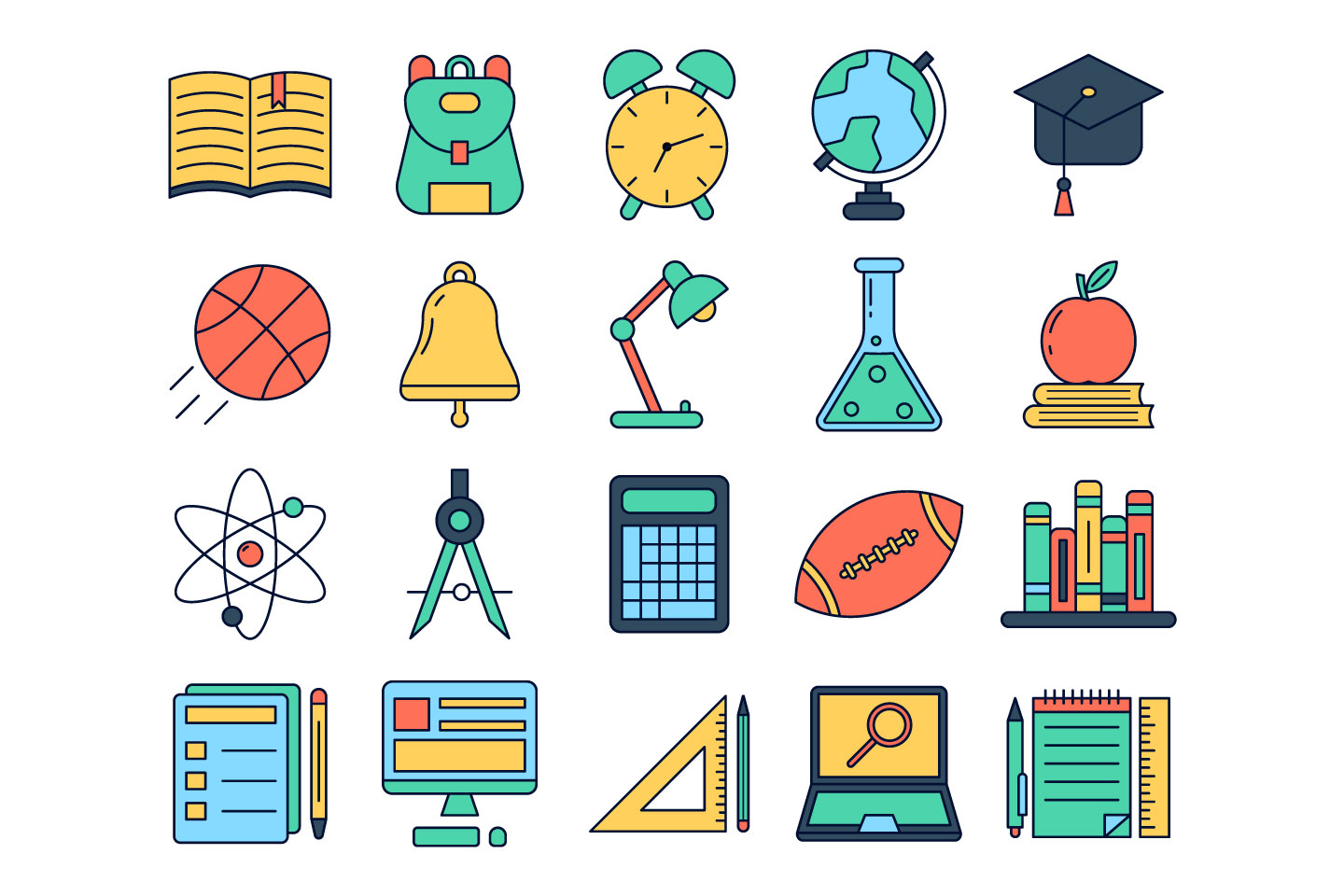 1440x960 Education Vector Free Icon Set