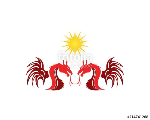 500x400 Dragon Head Logo Design Vector Illustration Stock Image And