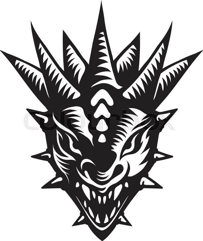 674x800 Graphic Vector Illustration Of The Dragons Head. Stock Vector