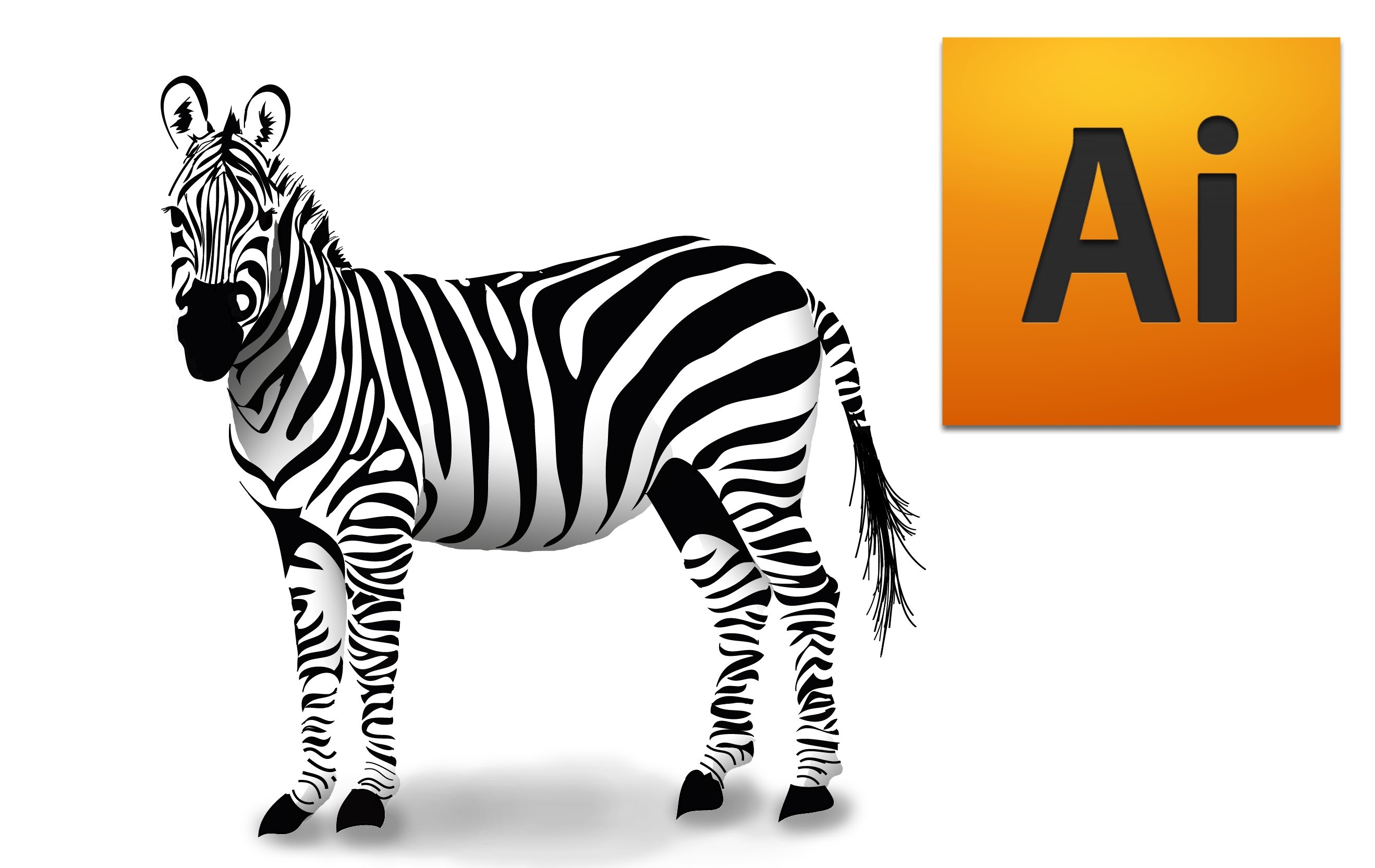 2637x1665 How To Draw A Zebra In Adobe Illustrator Digital Vector Drawing