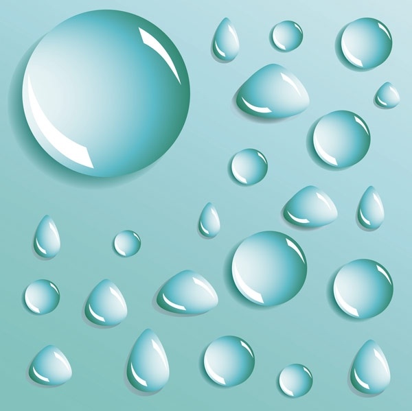 600x599 Different Shapes Of Water Droplets Water Droplets Vector Free