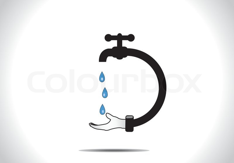 800x557 Save Water Concept Design Vector Illustration Art A Human Hand