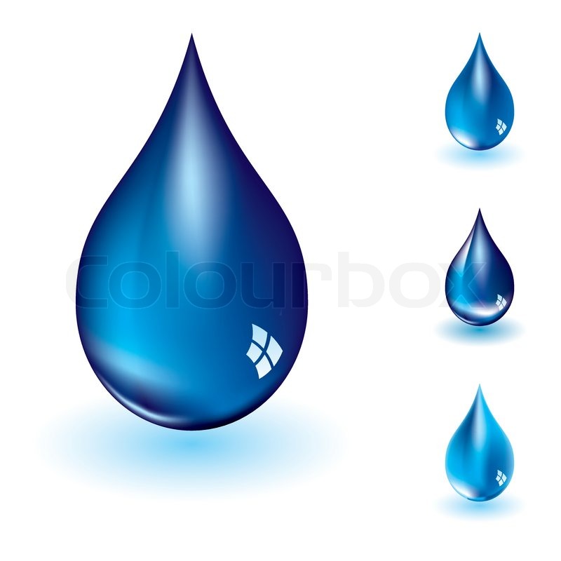 800x800 Collection Of Four Water Droplets With Varying Shades Of Blue