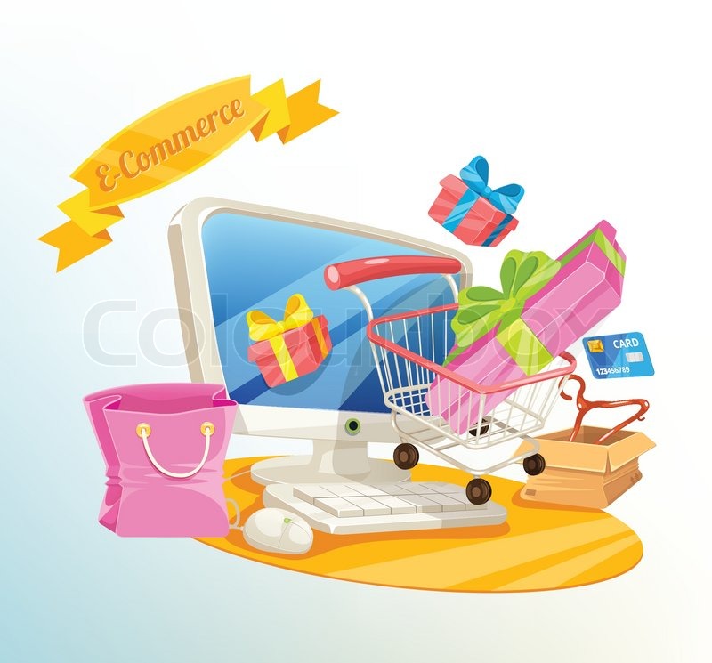 800x745 Vector E Commerce Shopping Illustration Stock Vector Colourbox