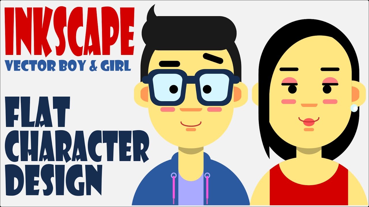 1280x720 Easy Flat Character Design Using Inkscape Vector Boy And Girl