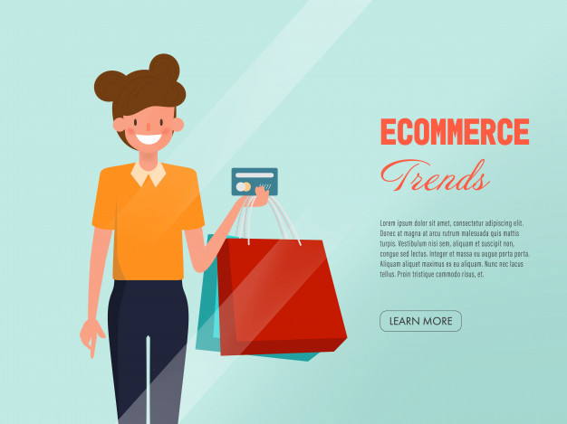 626x469 Ecommerce Trends People Shopping Credit Card. Vector Premium