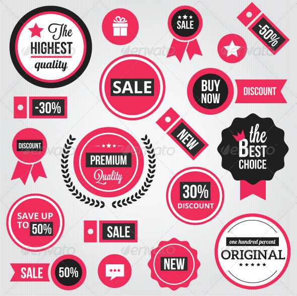 590x588 Vector Ecommerce Badges Labels And Stickers By Magurok Graphicriver