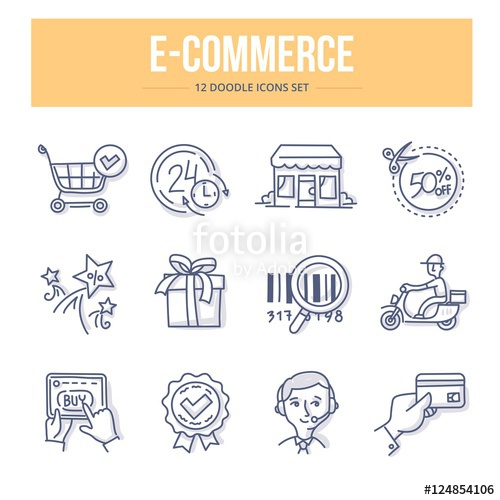 500x500 Ecommerce Doodle Icons Stock Image And Royalty Free Vector Files