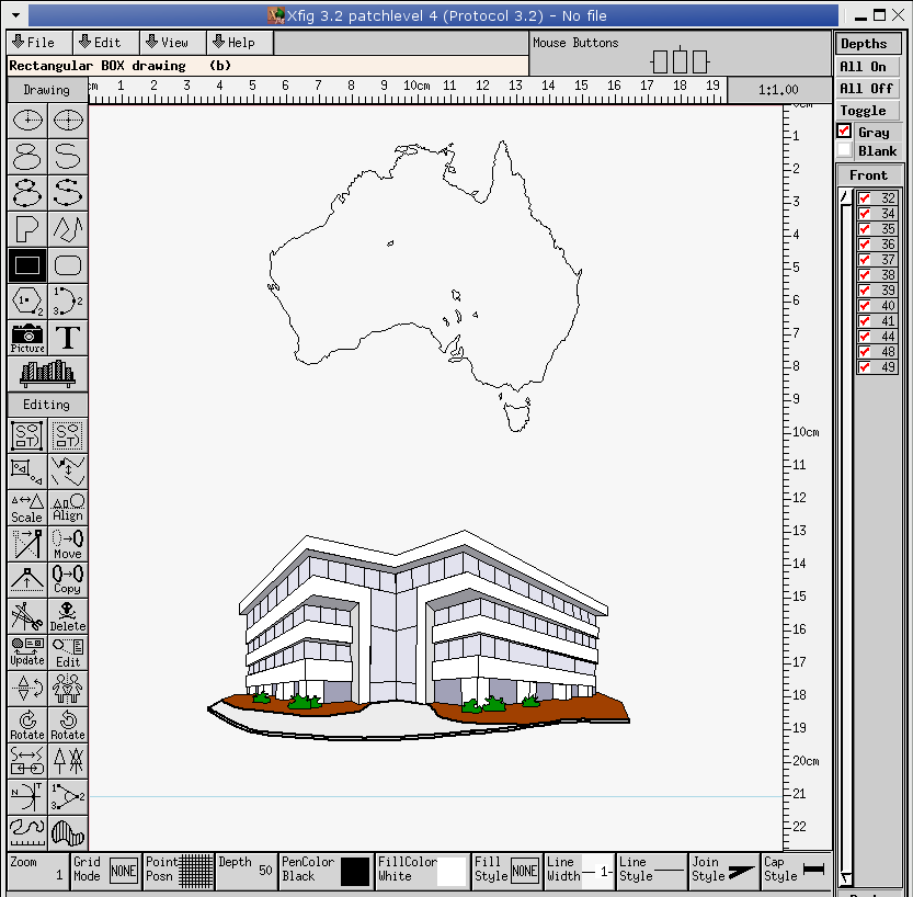 833x818 Xfig Vector Graphics Editor