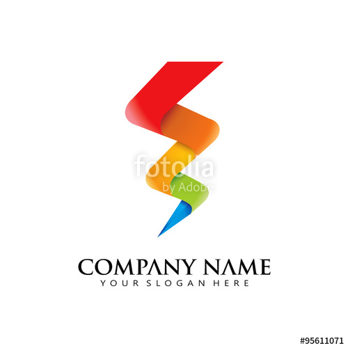 500x500 Power Vector Logo. Lightning And Electricity Logo Stock Image And
