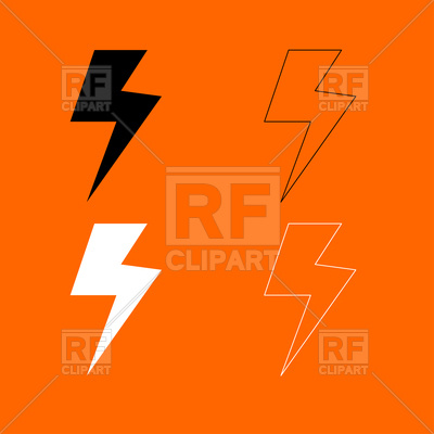 400x400 Symbol Electricity Black And White Set Icon Vector Image Vector