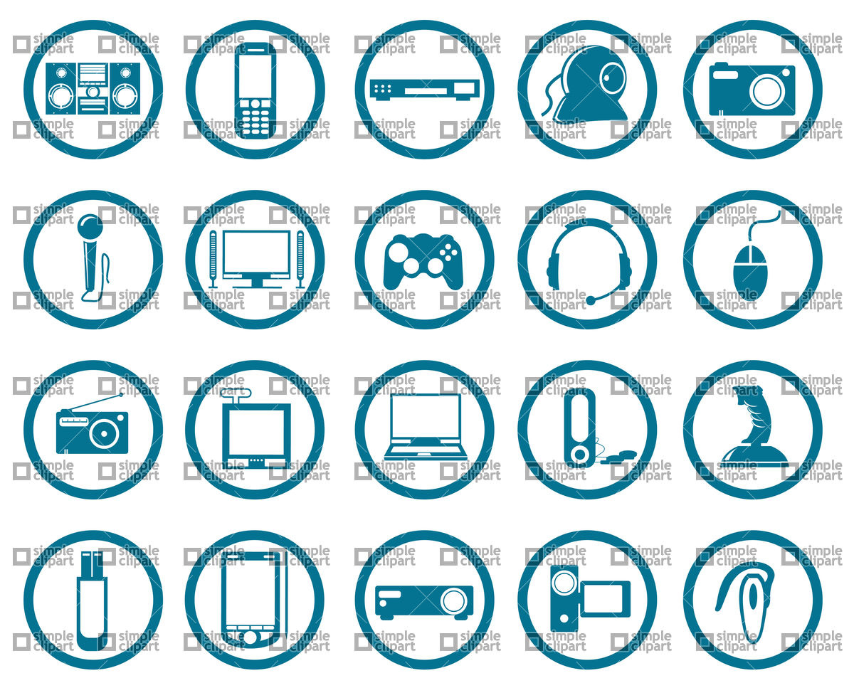 1200x960 Home Electronics Icons Vector Image