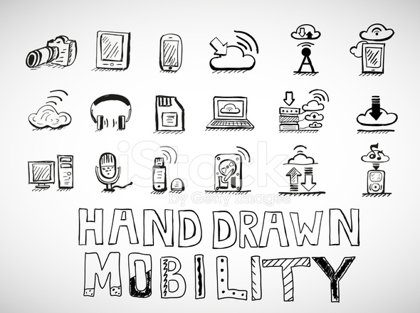 590x440 Vector Electronics Doodles Stock Vector