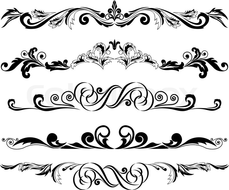 800x663 Vector Illustration Set Of Decorative Horizontal Elements For