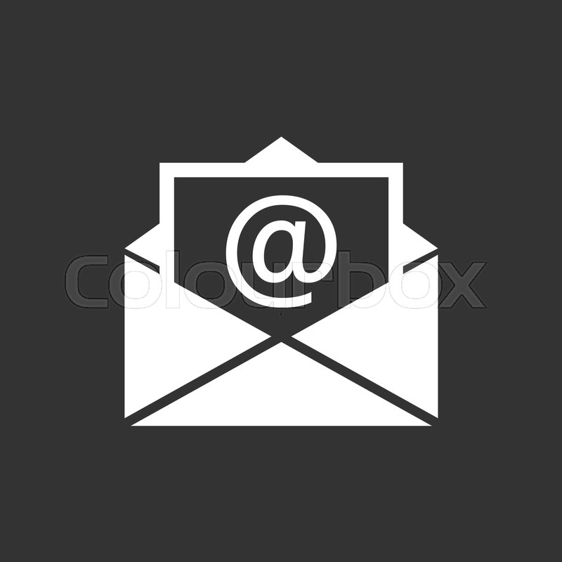 800x800 Mail Envelope Icon Vector Isolated On Black Background. Symbols Of