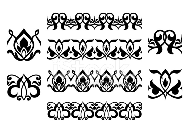 634x440 Floral Embellishments And Ornaments Stock Vector