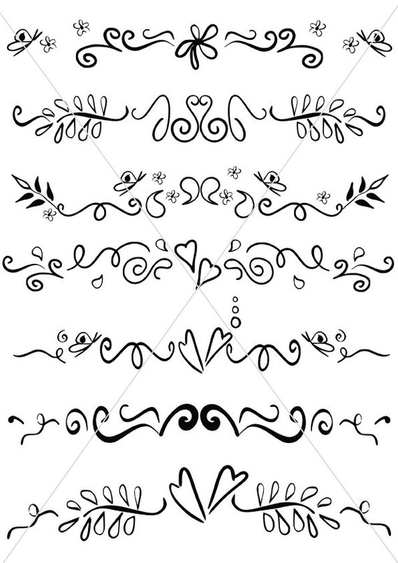 570x807 Svg Text Dividers Whimsical Lines Flourishes Ornamental Etsy