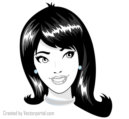 456x418 Free Lady Face Vector Art Clipart And Vector Graphics