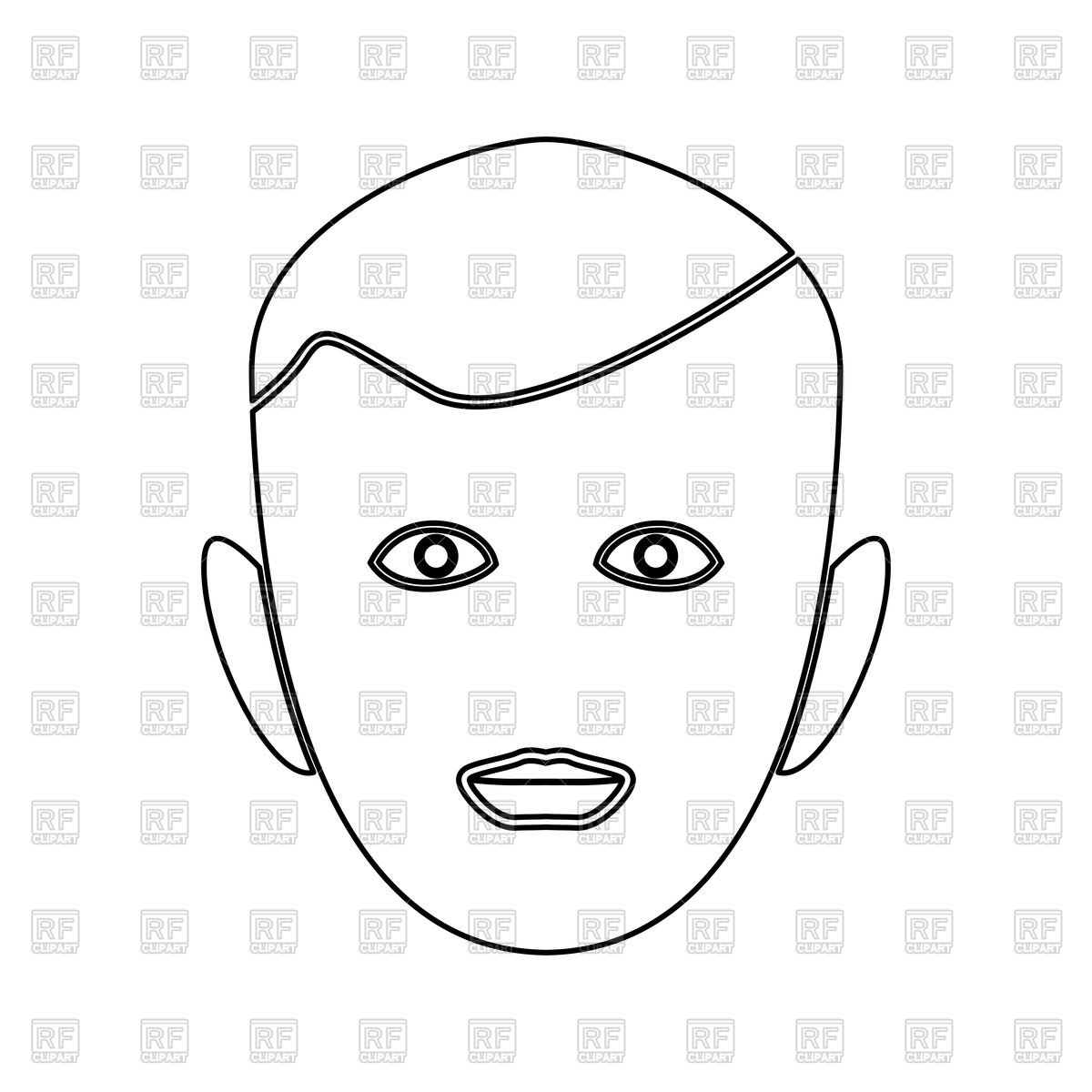 1200x1200 Robot Face Outline, Head Line Art Vector Image Vector Artwork Of