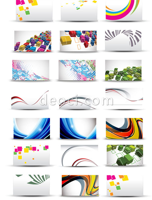 500x658 21 Vector Business Card Background Design Template Colorful Style