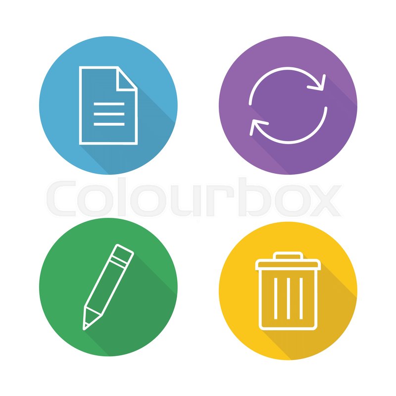 800x800 File Editor Flat Linear Icons Set. New Document Paper Symbol