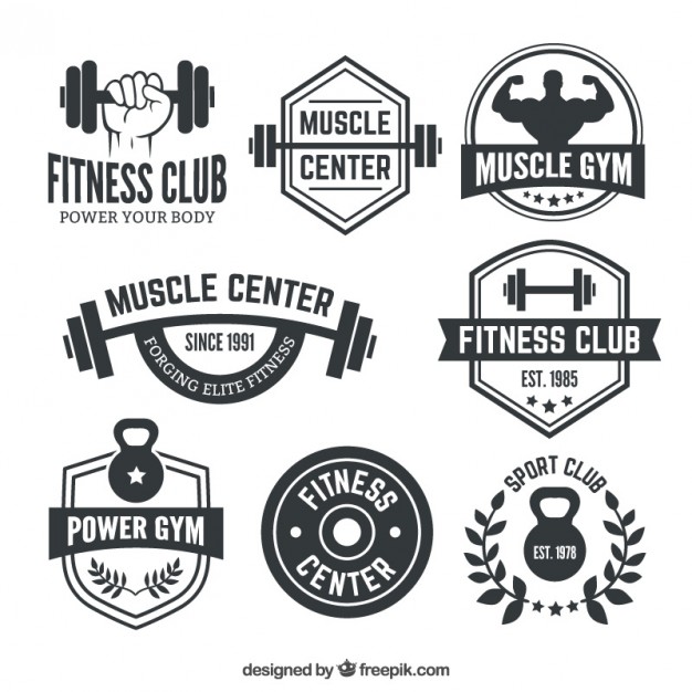 626x626 Fitness Club Badges Vector Premium Download