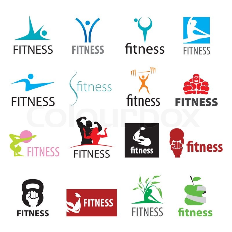 800x800 Set Of Vector Logos Fitness And Sports Stock Vector Colourbox