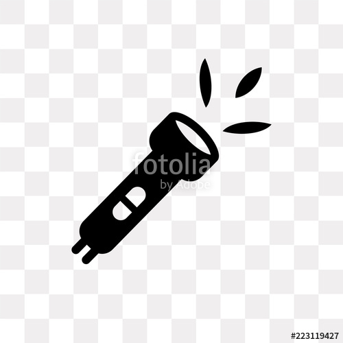 500x500 Flashlight Vector Icon Isolated On Transparent Background